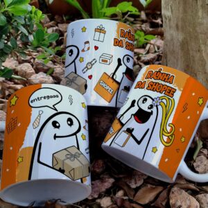 Caneca porcelana 325ml Flork